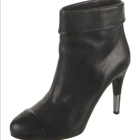 CHANEL Shoes - Chanel Authentic Black Leather Boots / Booties CC